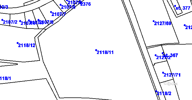Parcela st. 2118/11 v KÚ Malý Šachov, Katastrální mapa