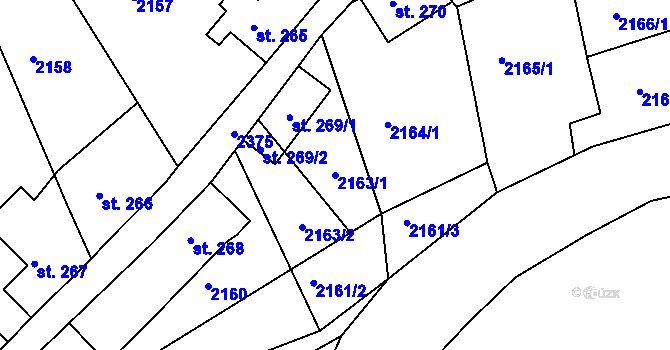 Parcela st. 2163/1 v KÚ Malý Šachov, Katastrální mapa