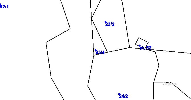 Parcela st. 93/4 v KÚ Starý Šachov, Katastrální mapa