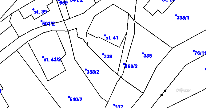 Parcela st. 339 v KÚ Starý Šachov, Katastrální mapa