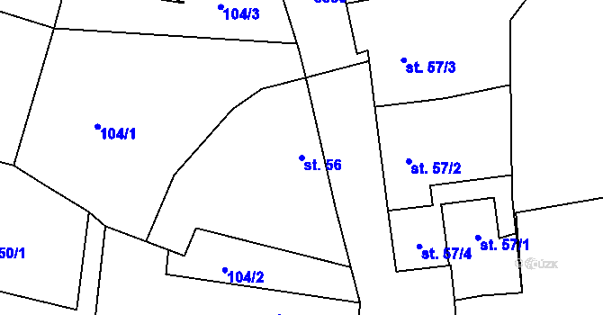 Parcela st. 56 v KÚ Stařeč, Katastrální mapa