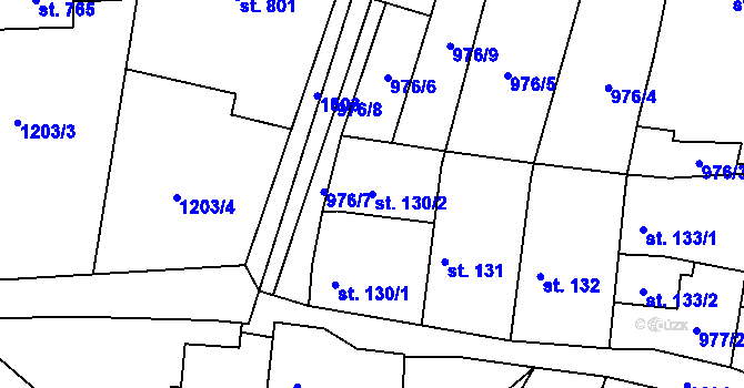 Parcela st. 130/2 v KÚ Stařeč, Katastrální mapa