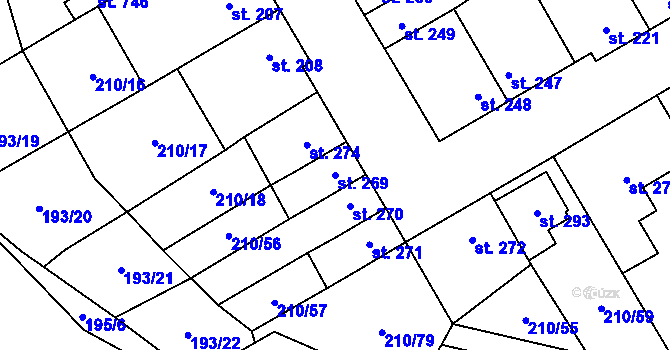 Parcela st. 269 v KÚ Stařeč, Katastrální mapa