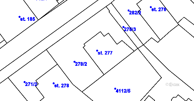 Parcela st. 277 v KÚ Stařeč, Katastrální mapa