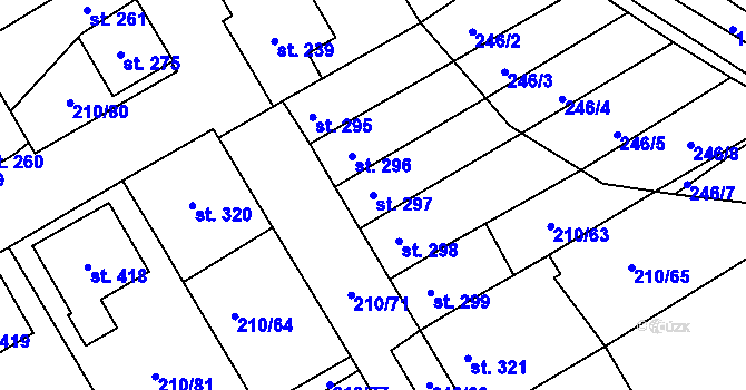 Parcela st. 297 v KÚ Stařeč, Katastrální mapa