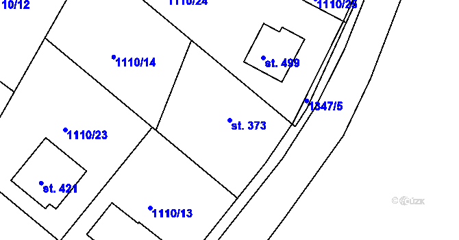 Parcela st. 373 v KÚ Stařeč, Katastrální mapa