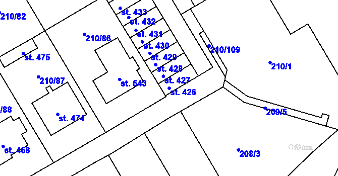 Parcela st. 426 v KÚ Stařeč, Katastrální mapa