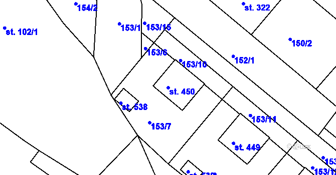 Parcela st. 450 v KÚ Stařeč, Katastrální mapa