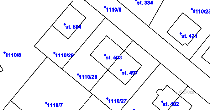 Parcela st. 503 v KÚ Stařeč, Katastrální mapa
