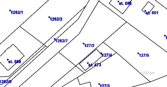 Parcela st. 127/2 v KÚ Stařeč, Katastrální mapa