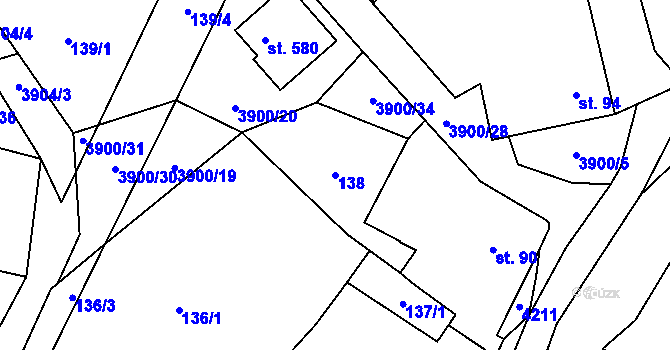 Parcela st. 138 v KÚ Stařeč, Katastrální mapa