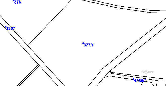 Parcela st. 377/1 v KÚ Stařeč, Katastrální mapa