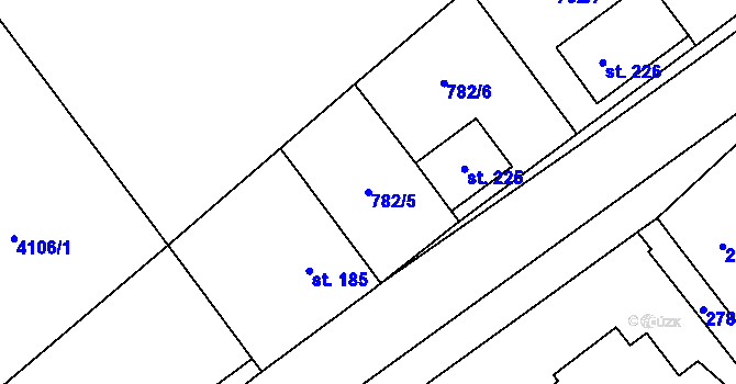 Parcela st. 782/5 v KÚ Stařeč, Katastrální mapa