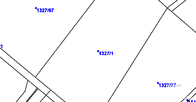 Parcela st. 1327/1 v KÚ Stařeč, Katastrální mapa