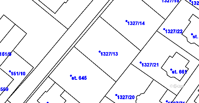 Parcela st. 1327/13 v KÚ Stařeč, Katastrální mapa