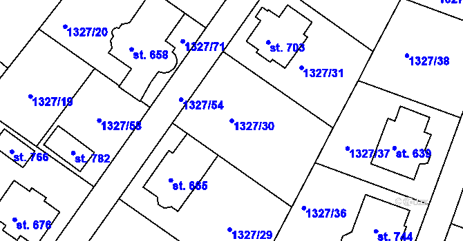 Parcela st. 1327/30 v KÚ Stařeč, Katastrální mapa