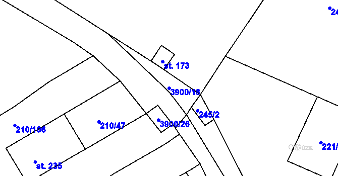 Parcela st. 3900/18 v KÚ Stařeč, Katastrální mapa