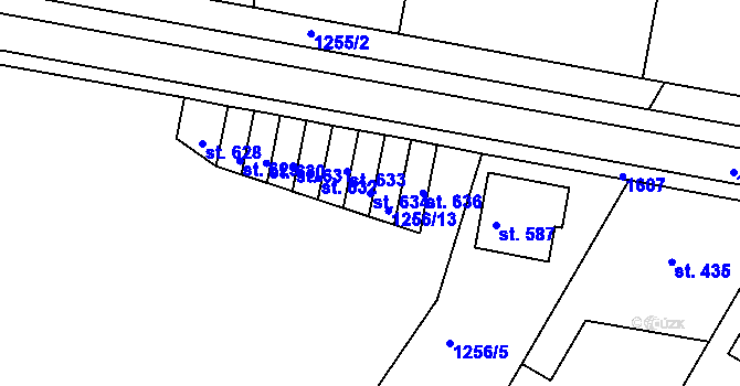 Parcela st. 634 v KÚ Stařeč, Katastrální mapa