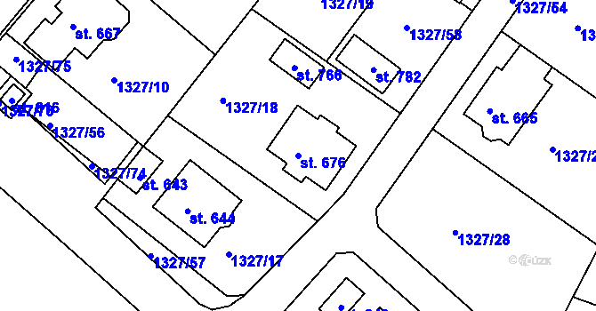 Parcela st. 676 v KÚ Stařeč, Katastrální mapa