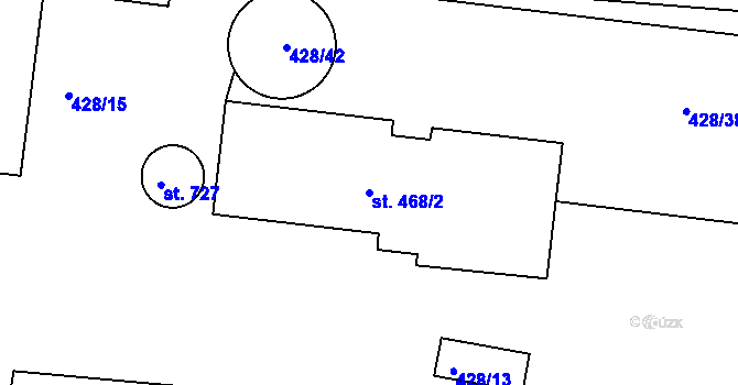 Parcela st. 468/2 v KÚ Stařeč, Katastrální mapa