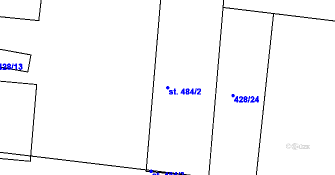 Parcela st. 484/2 v KÚ Stařeč, Katastrální mapa