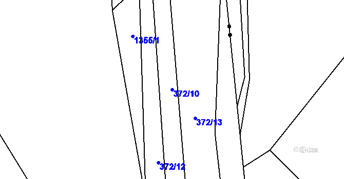 Parcela st. 372/10 v KÚ Stařeč, Katastrální mapa