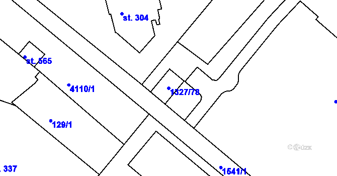 Parcela st. 1327/78 v KÚ Stařeč, Katastrální mapa