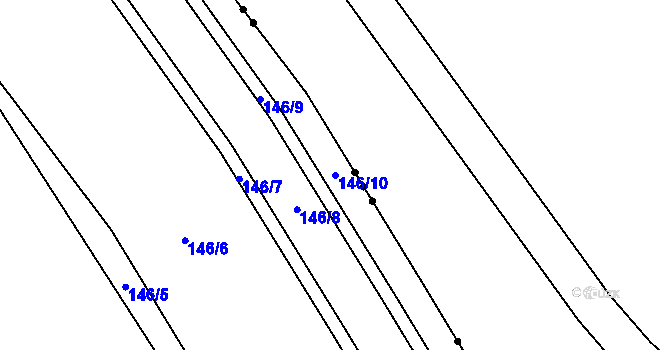 Parcela st. 146/10 v KÚ Služín, Katastrální mapa