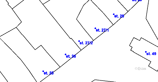 Parcela st. 27/2 v KÚ Stařechovice, Katastrální mapa