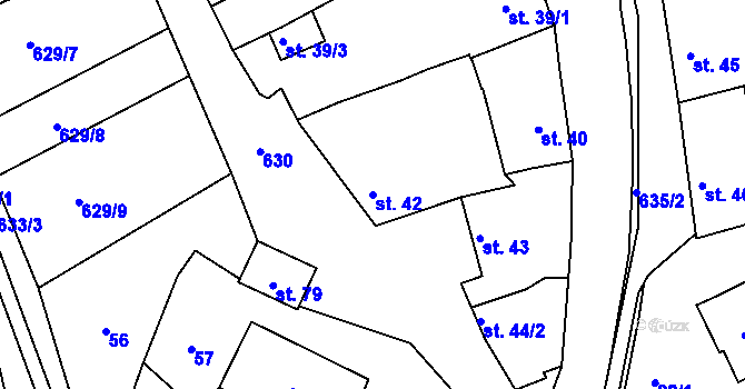 Parcela st. 42 v KÚ Stařechovice, Katastrální mapa
