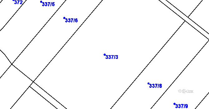 Parcela st. 337/3 v KÚ Stařechovice, Katastrální mapa