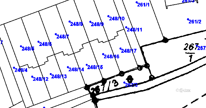 Parcela st. 248/16 v KÚ Staříč, Katastrální mapa