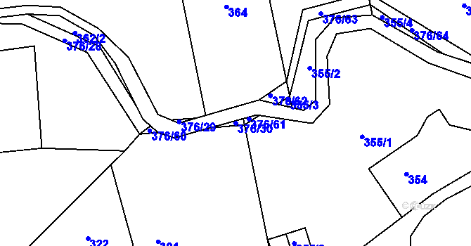 Parcela st. 376/30 v KÚ Staříč, Katastrální mapa
