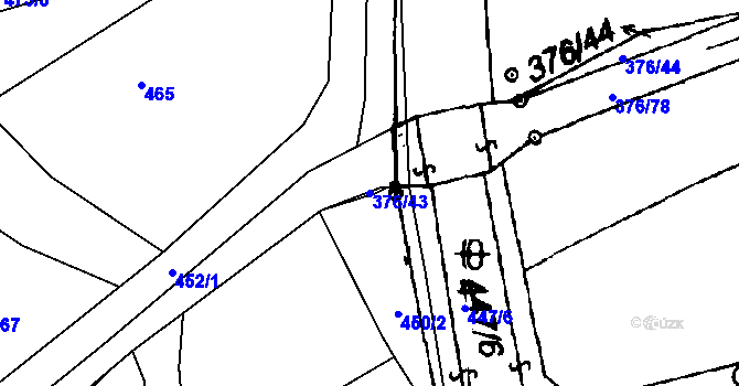 Parcela st. 376/43 v KÚ Staříč, Katastrální mapa
