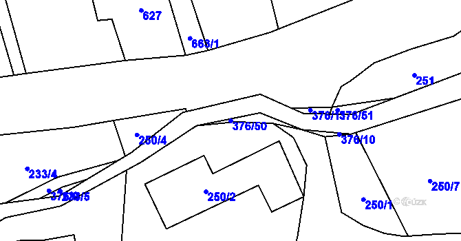 Parcela st. 376/50 v KÚ Staříč, Katastrální mapa