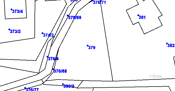 Parcela st. 379 v KÚ Staříč, Katastrální mapa