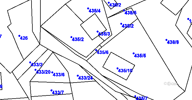 Parcela st. 435/6 v KÚ Staříč, Katastrální mapa
