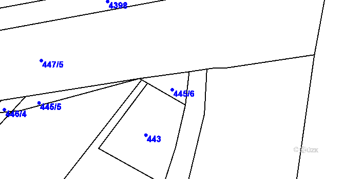 Parcela st. 445/6 v KÚ Staříč, Katastrální mapa