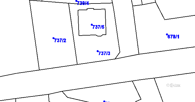 Parcela st. 737/3 v KÚ Staříč, Katastrální mapa