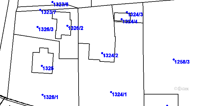 Parcela st. 1324/2 v KÚ Staříč, Katastrální mapa