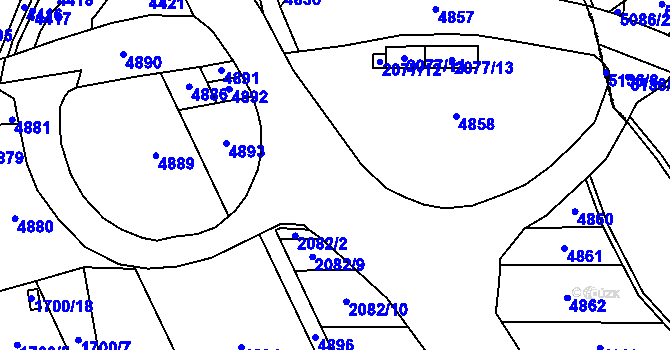 Parcela st. 2082/8 v KÚ Staříč, Katastrální mapa