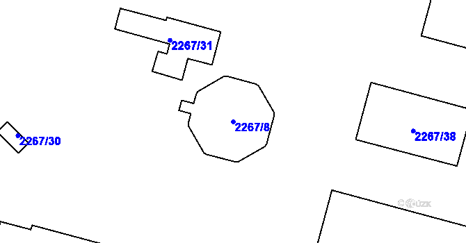 Parcela st. 2267/8 v KÚ Staříč, Katastrální mapa