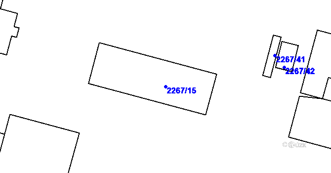 Parcela st. 2267/15 v KÚ Staříč, Katastrální mapa