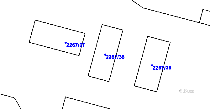 Parcela st. 2267/36 v KÚ Staříč, Katastrální mapa