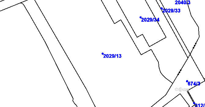 Parcela st. 2029/13 v KÚ Staříč, Katastrální mapa