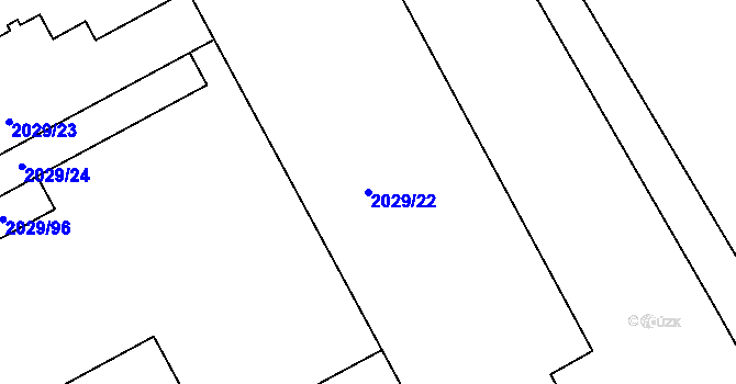 Parcela st. 2029/22 v KÚ Staříč, Katastrální mapa