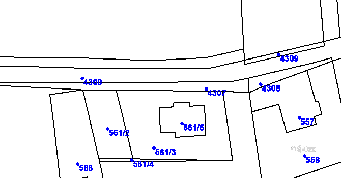 Parcela st. 535/12 v KÚ Staříč, Katastrální mapa