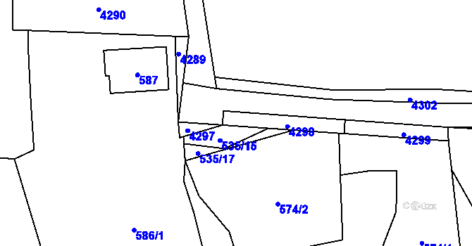 Parcela st. 535/14 v KÚ Staříč, Katastrální mapa