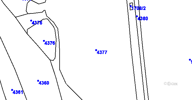 Parcela st. 4377 v KÚ Staříč, Katastrální mapa