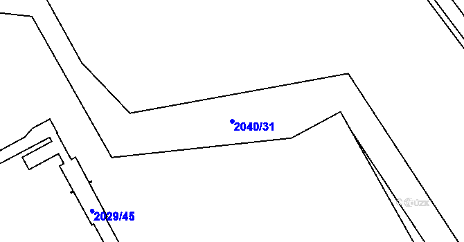 Parcela st. 2040/31 v KÚ Staříč, Katastrální mapa
